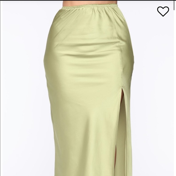 All Up In My Business Satin Midi Skirt - Sage - Picture 8 of 8
